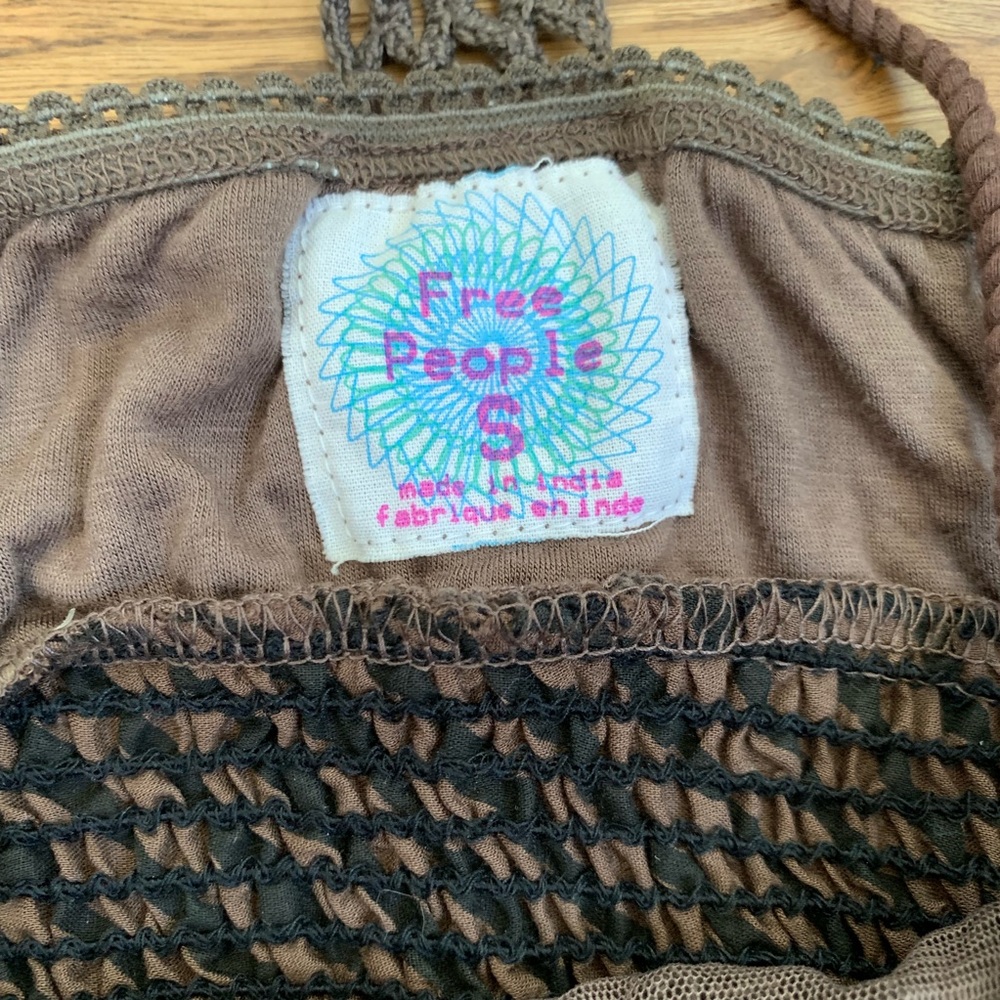 Brown Free People Racerback Top NWT - Picture 4 of 7